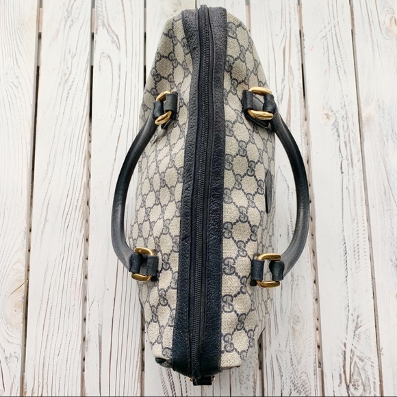 VINTAGE GUCCI NAVY GG BOSTON DOCTOR TOTE BAG - Picture 4 of 14